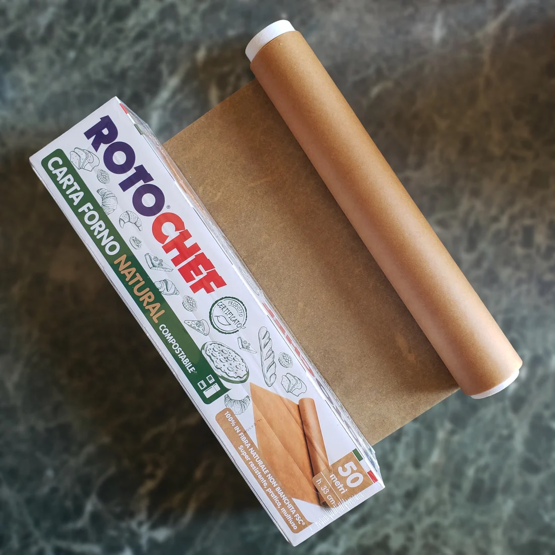 Carta forno eco Carta da forno in cellulosa vergine non sbiancata 50mt