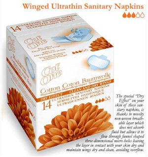 Assorbenti per donna 14 pezzi ecologici modello COTONE ALI GIORNO Assorbenti per donna 14 pezzi ecologici modello COTONE ALI GIORNO