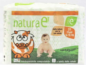 Confezione da 20 eco-pannolini biodegradabili compostabili ed ecologici 9-18 kg. Confezione da 20 eco-pannolini biodegradabili compostabili ed ecologici 9-18 kg.