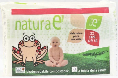 Confezione da 22 pannolini biodegradabili compostabili ed ecologici 4-9 kg. Confezione da 22 pannolini biodegradabili compostabili ed ecologici 4-9 kg.