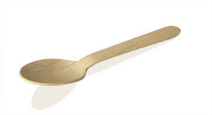 Cucchiai biodegradabili in legno FSC, lunghezza 16cm. in confezioni da 100 pezzi Cucchiai biodegradabili in legno FSC, lunghezza 16cm. in confezioni da 100 pezzi