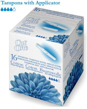 Tamponi per igiene femminile in cotone biodegradabile,confezione da 16 Tamponi per igiene femminile in cotone biodegradabile,confezione da 16