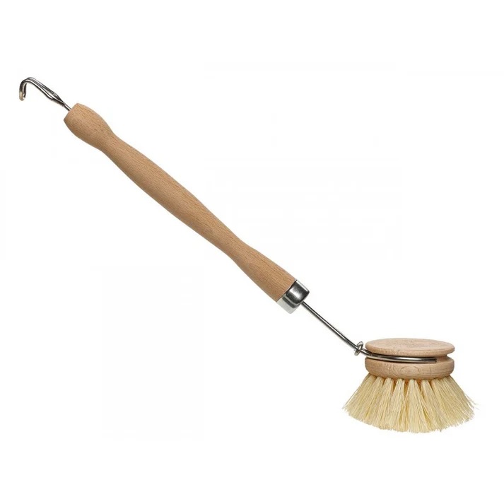 Spazzola per lavare i piatti ecologica manico legno e fibre vegetali