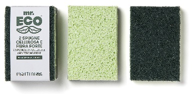 spugna abrasiva eco Due spugne in cellulosa + parte abrasiva