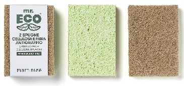 spugna antigraffio eco Due spugne in cellulosa con fibre antigraffio